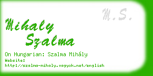 mihaly szalma business card